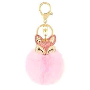 FOX PINK FOXY Pom Pom Keychain Bag Charm